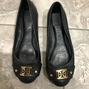 Tory Burch flats with gold hardware